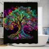 Colorful Tree Shower Curtain Modern Artistic Design For Bathroom Decor Polyester Fabric Waterproof Washable