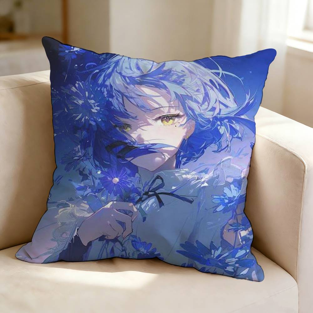 B-Bocchi the Rock Cute R-Ryo Yamada Square Double-Sided printed Pillow Case Bedroom Bedside Pillow Sofa Cushion Cover