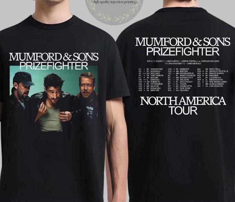 Mumford And Sons Prizefighter North America Tour 2026 T Shirt S