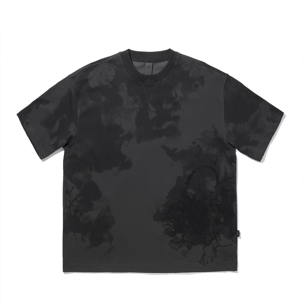 Li Ning X Jackie Chan Collaboration Kung Fu Series Comfortable Simple Loose Versatile All-Over Print Crew Neck Short Sleeve T-Shirt Men Tops AHSV499-2