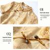 Elegant Golden Qipao-Style Dress: Silk Brocade with Gold Thread