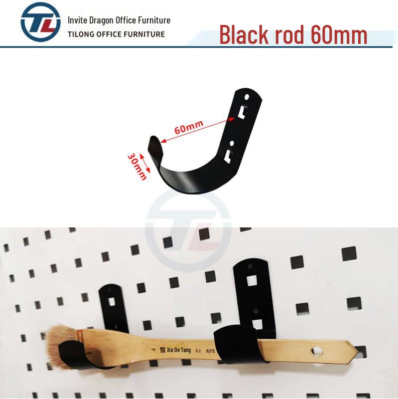 Black Square Pegboard Hook & Tool Holder Shelf - Metal Storage Rack & Accessory Display
