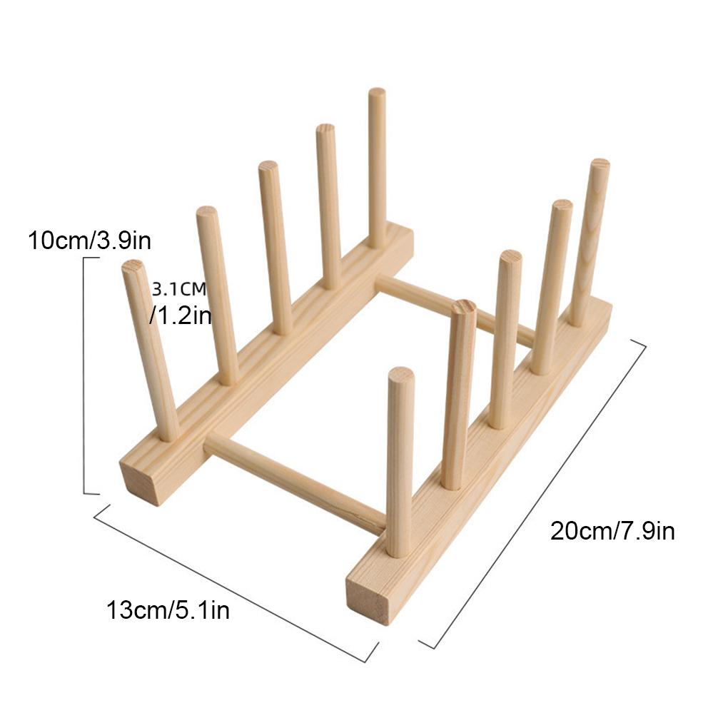 Multi-functional Wooden Dish Drain Rack Space-saving Kitchen Organizer Shelf Kitchen Pot Lid Holder