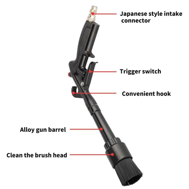 Triggers Operated Ergonomic Air Blasters Guns With Adjustable Nozzle Modes for Car Interior Detailing and Dirt Blasting