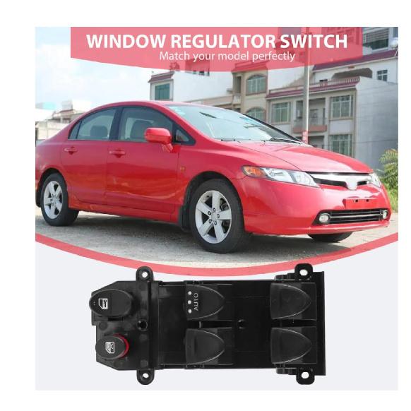 Electric Window Switch Push Button Switch Master Front Right Driver Side RHD 22pins for Honda Civic 2006-2010 6.19-4 OEM:35750-SNV-H52 35750-SNV-H51