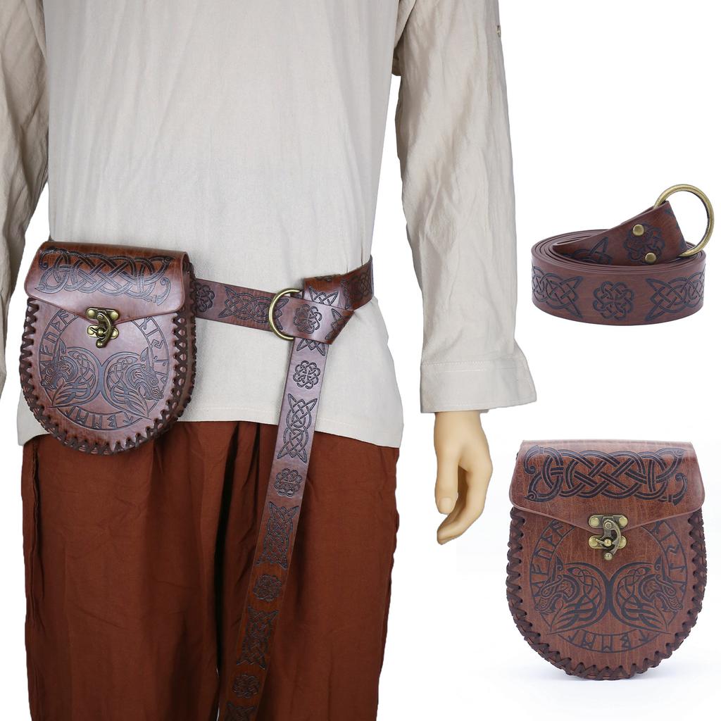 Medieval Knight Knight Belt Viking Vintage Pouch Halloween Cosplay Costume Dress Up Props