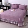 5.5Kg Solid Color Super Soft Thickened Milk Lace Bed Cover Four-Piece 1.8M Bed Cover