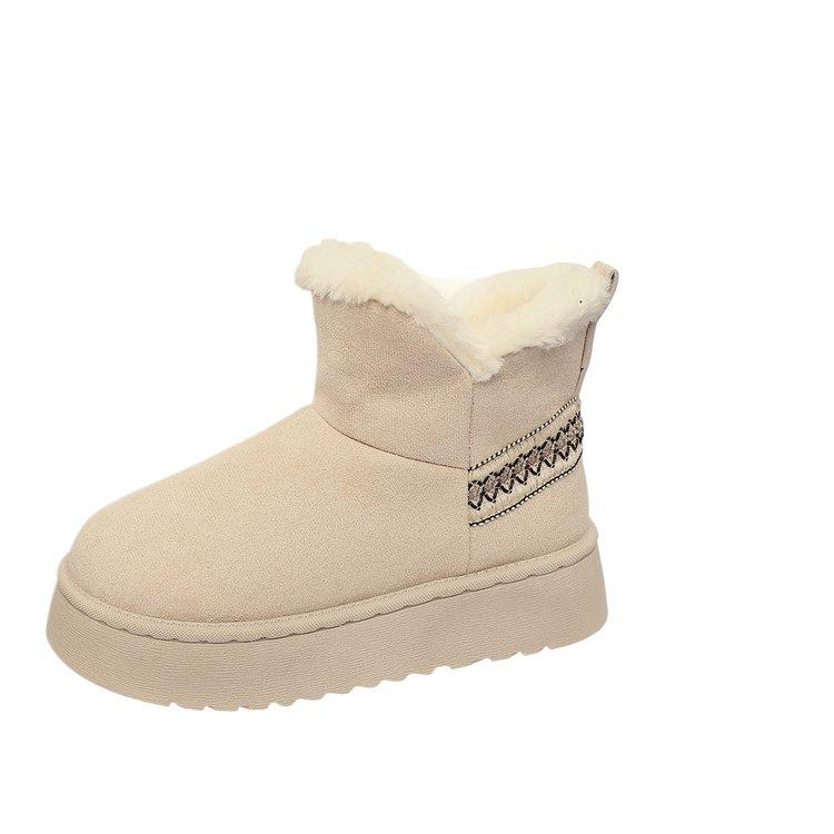 Large size high-top snow boots for women, new autumn and winter fleece-lined thickened warm cotton boots for women