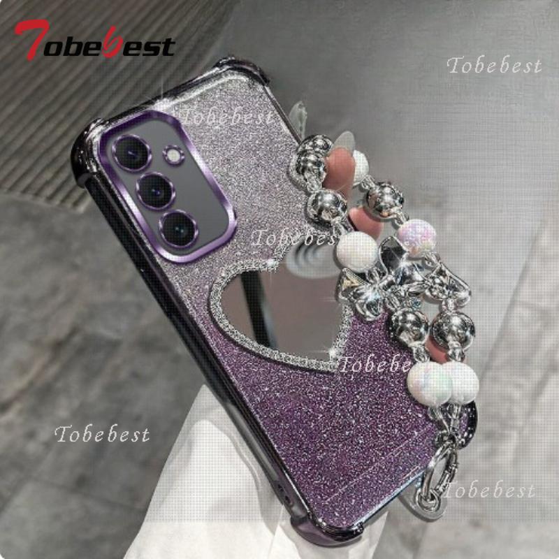 Love Mirror Bracelet Shockproof Plating Case for Samsung Galaxyu A17 A07 A16 A26 A36 A56 A06 A15 A25 A35 A55 A14 A24 A34 A54 5G