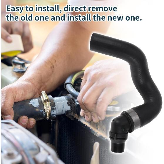 Radiator Coolant Hose for Mercedes-Benz S550 2007-2011 CL550 2007-2010 Good Sealing No.A2218302096 Engine Water Cooling Pipe Cooling Pipe Black 1 Pc