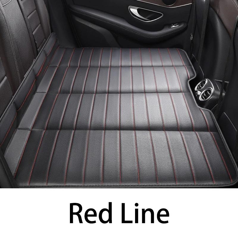 Car Travel Bed for Rear Seat Foldable Sleeping Pad for Car Traveling Wear-Resistant PU Travel Mattress for Suv Sedan