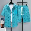 Men's Short-sleeved Suit Summer Leisure Sports Fried Street Trend Cool Shorts Two-piece Suit