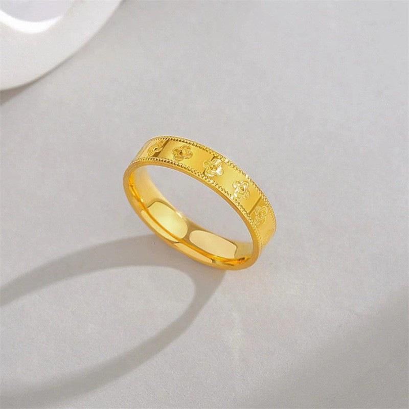 Lucky Four-Leaf Clover Bracelet: Sand Gold Bangle - Women s Fashion Jewelry