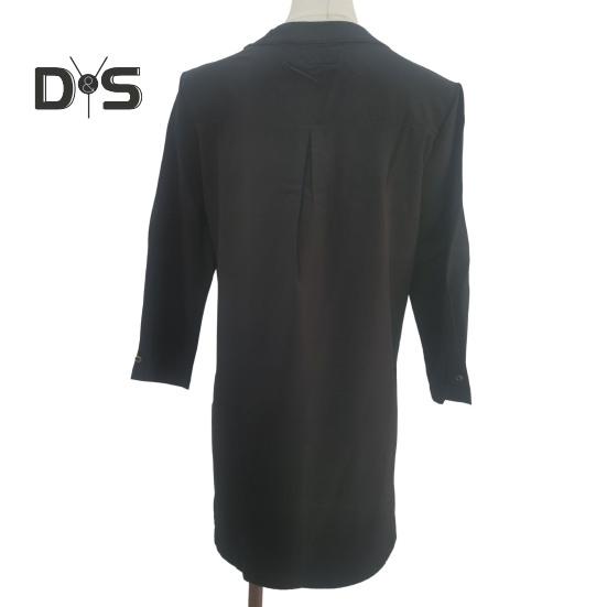 Dámské topy Výstřih do V Knoflíková ozdoba 3/4 rukáv Pulovr Topy Jednobarevné Zmačkané Tričko Ležérní styl Denní nošení