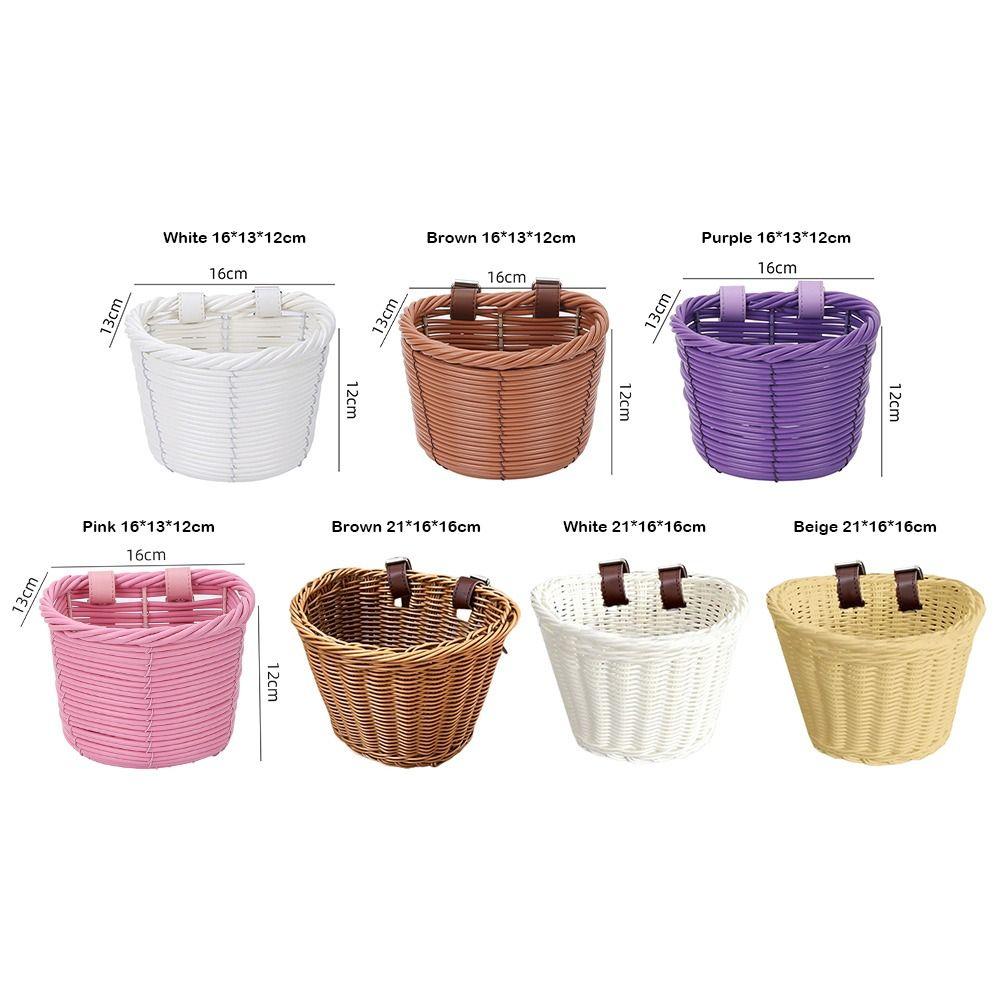 Retro Woven Front Riding Basket 7 Styles Walking Tool Storage Basket
