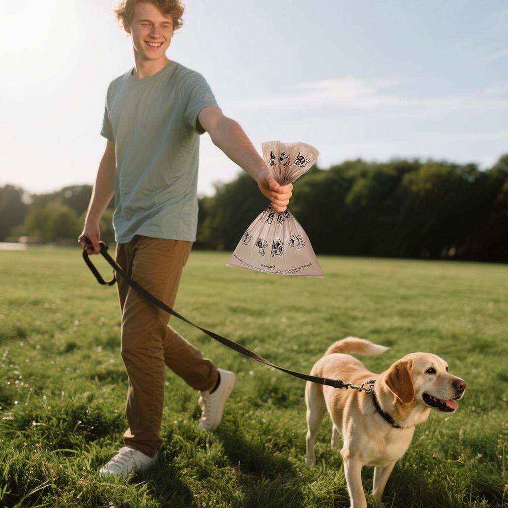 Coffee Flavoured Dog Poop Bags 90 Large Poop Bags, Extra Thick Strong Corn Starch Blend Leak Proof Dog Poop Bags