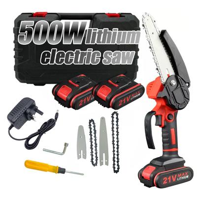 Mini Testere 4 inç 6 inç Güvenlik Kilidi ile Taşınabilir Testere 2 Zincirler 21V Şarj Edilebilir Pil