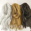 100% Linen Stripe Men/Women Winter Scarf  High Quality Hijab Fashion Foulard Shawls Scarves 60x180cm