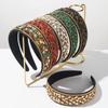 Blattmuster Strass-Stirnband Aufwendiger Perlen-Haarreif Vintage Goldkettchen-Rand-Haarreif Haarschmuck für Damen Formelle Anlässe