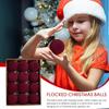 8cm Velvet Christmas Balls Tree Pendant Flocked Ball Hanging Decorations 2025 Xmas Navidad Festival Home Party Supplies