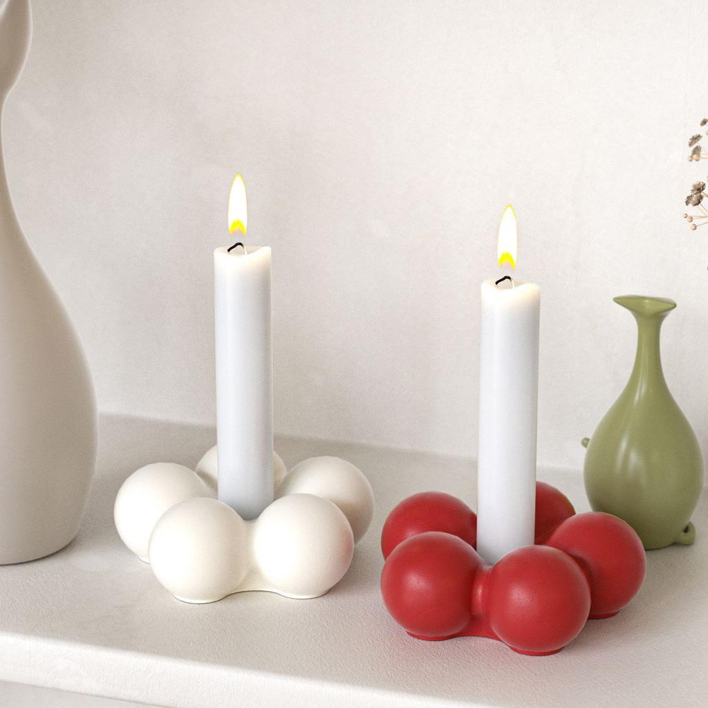 Flexible Silicone Candlestick Mold for Home Decoration and Crafts Flower Shaped Tealight Holder Desk Ornament Mould