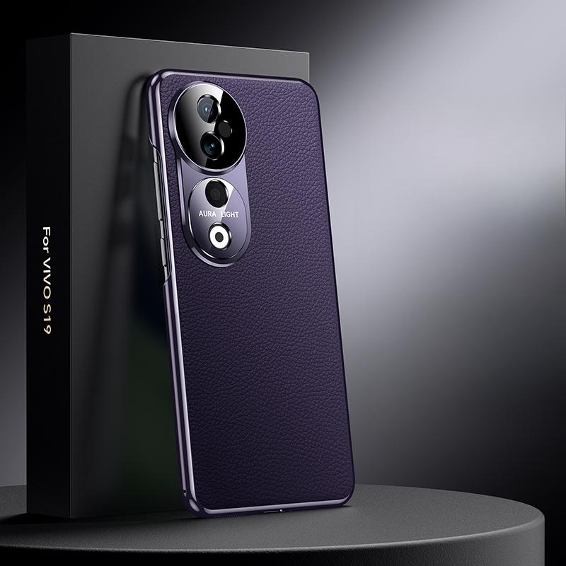 Suitable for VivoS19 Mobile Phone Case Full-inclusive Electroplating 19pro Anti-fall Vos High-end Luxury Business Men's Por Leather Case