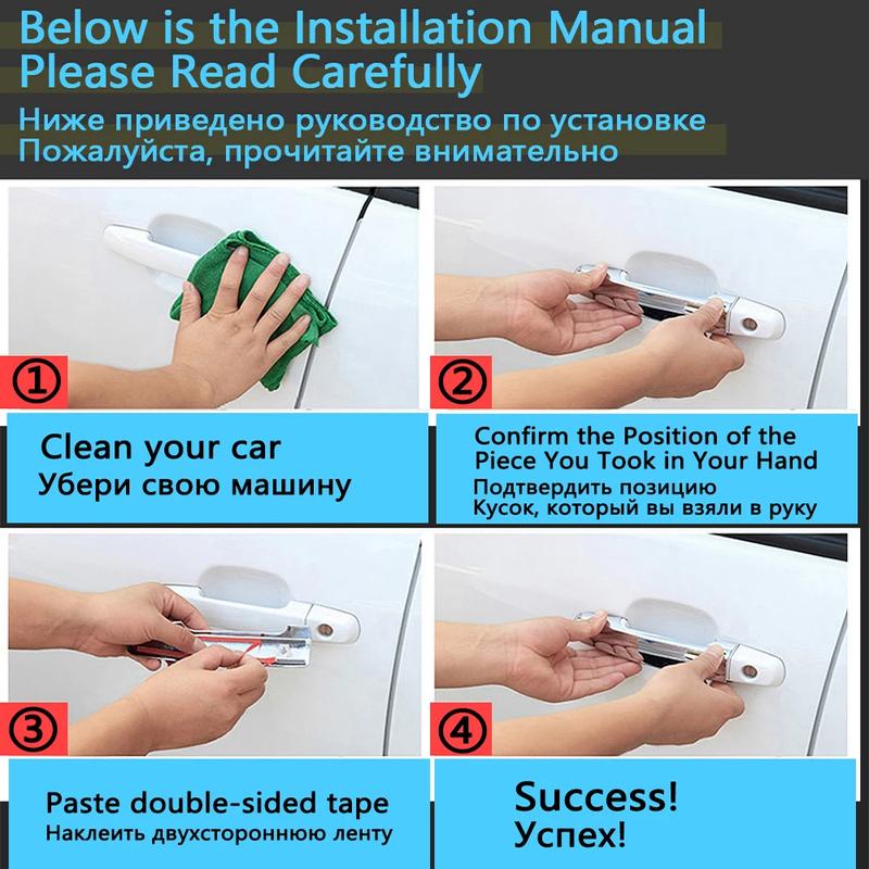 For Toyota Sienna 2011 Accessories XL30 2011~ Car Anti-rust Door Handles Cover Exterior Scratch Protective Decor Accessories
