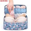 Portable Pattern Travel Underwear Bra Storage Box Storage Bag