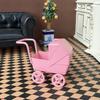1:12 Miniature Baby Stroller Mini Nursery Car Toy Small Metal Baby Carriage Model for Kids Pretend Play Accessories Doll House Furniture