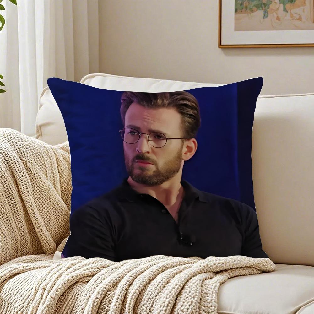 Handsome Talented American Actor CChris Evans Cushion Cover Pillowcase Antidustmite living Room Sofa Decor Cushion Room