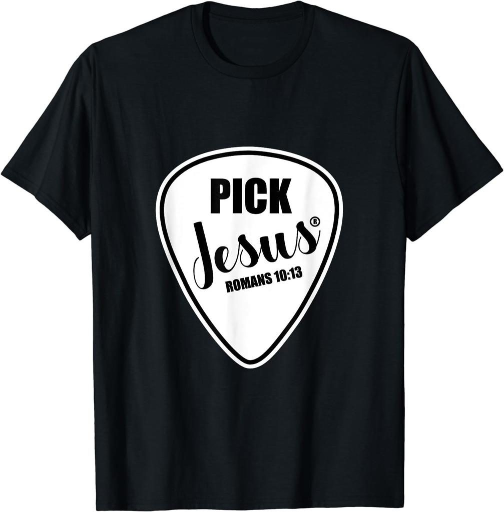 NEW LIMITED Pick Jesus Funny Christian Music Guitar Cotton Tee