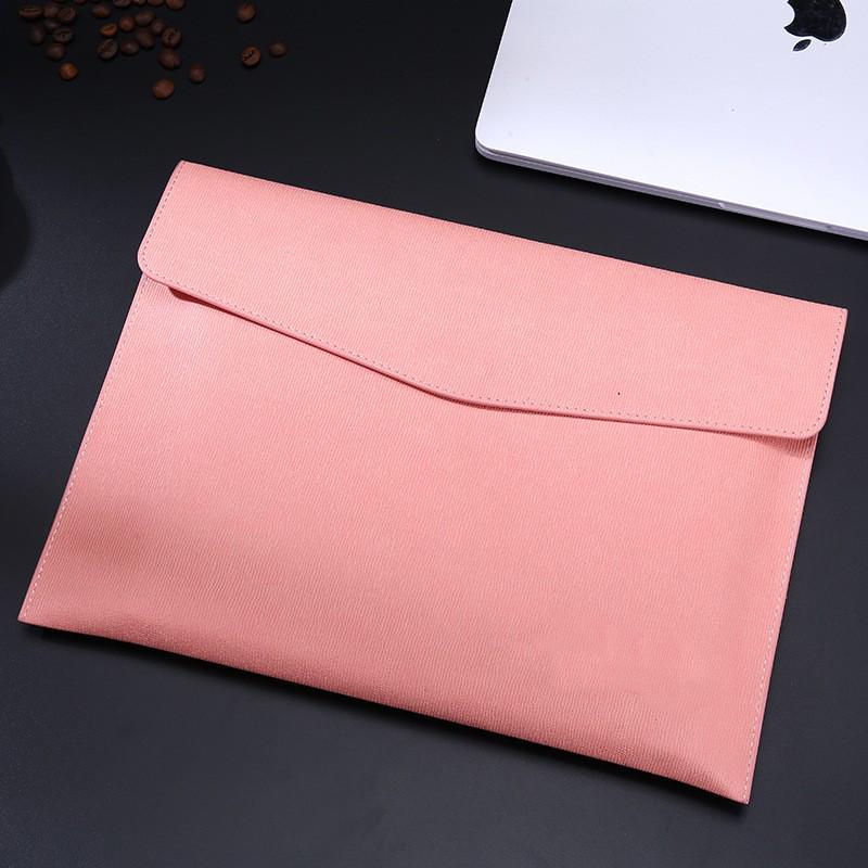 A4 Leather Korean Style Large Capacity Magnetic Snap File Folder