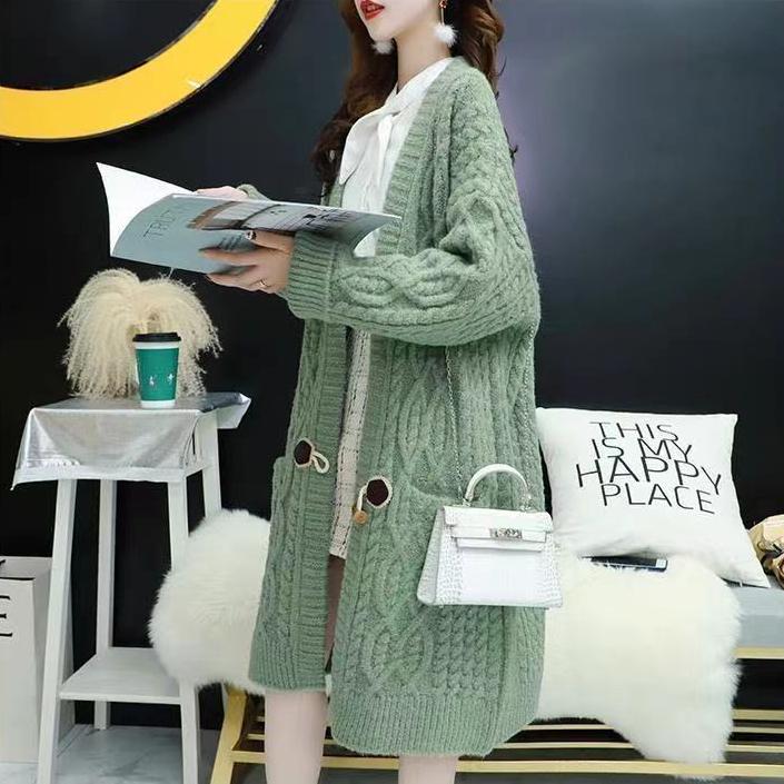 Lockerer und lässiger Strickcardigan für Damen Langer Pullover für Damen Strickpullover Stilvoller Strickmantel für Frühling, Herbst und Winter