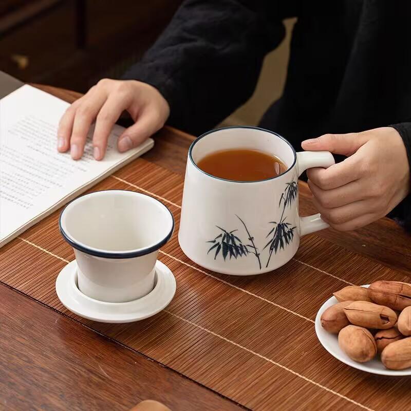 Shanshui Office Cup Gift Box Tea Separation Cup Tea Cup With Incense Burner Business Merchandise Gifts For Foreign Friends