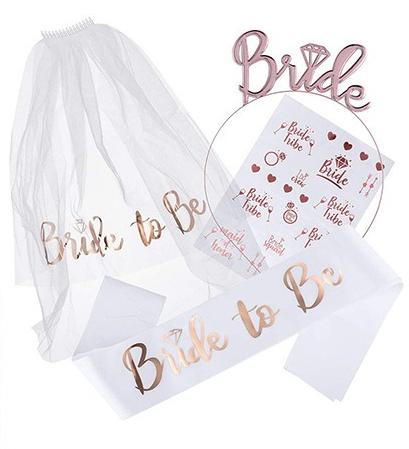 Creative Headwear Party Atmosphere Decoration Set Bridal Diamond Ring Shoulder Strap Headveil Stickers Decorative Dressing Props