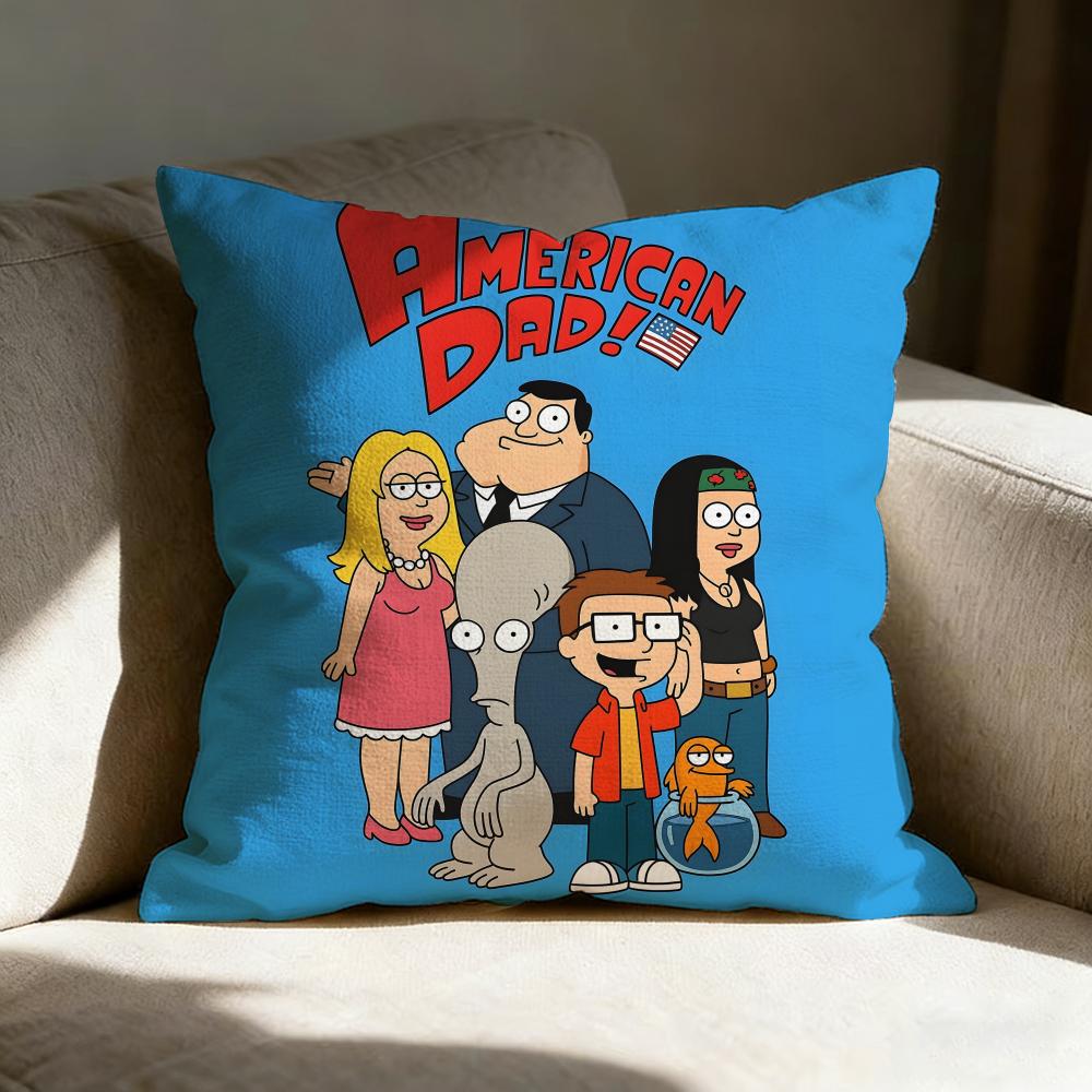 Aamerican Dad Animation Pillow Case Pillowcase Doublesided Printed Sofa Cushion Bedroom Headboard Pillow