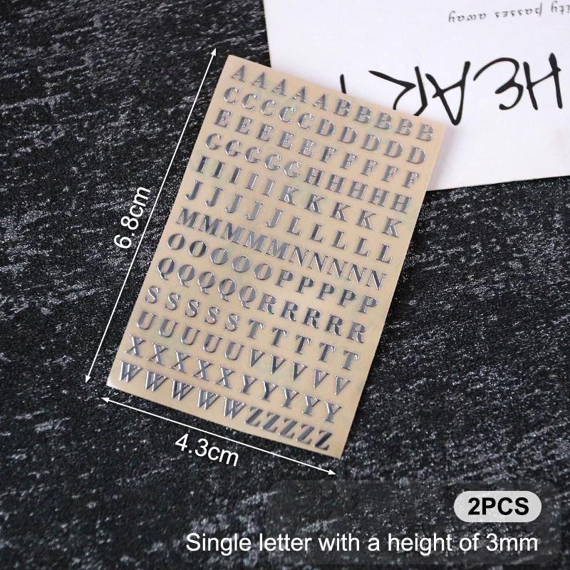 2Pcs Metal 26 Mini Alphabet Decor Stickers Gold Silver Epoxy Resin Filler For Diy Silicone Molds Craft Making Fillings
