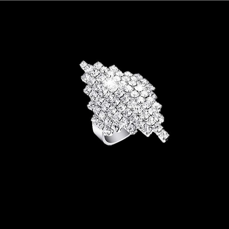 Eleganti Anelli Geometrici a Rombo con Diamanti Pieni Accessori per le Mani, Anelli Nuziali Dubai