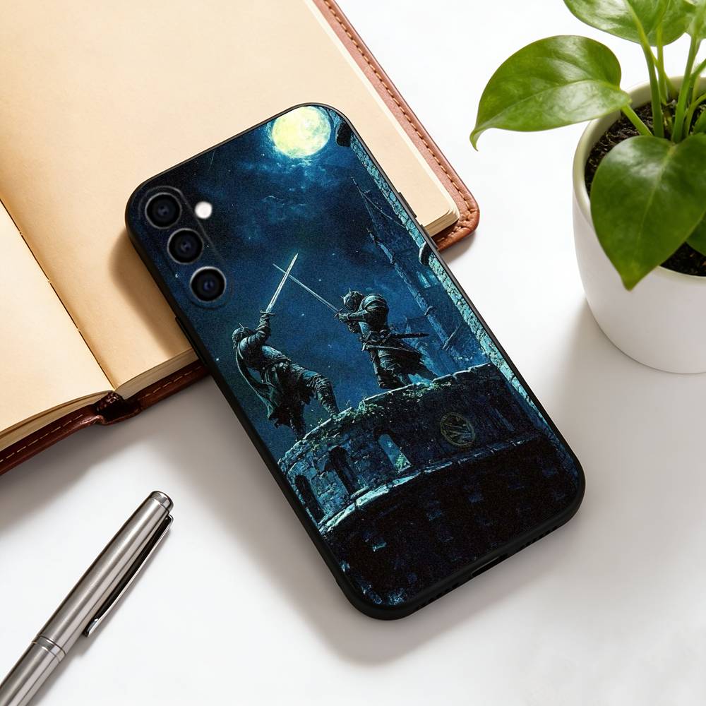 

Medieval Art Phone Case Black Silicone Soft For Samsung Galaxy A73,A72,A71,A70,A53,A52,A51 Samsung a51 4g