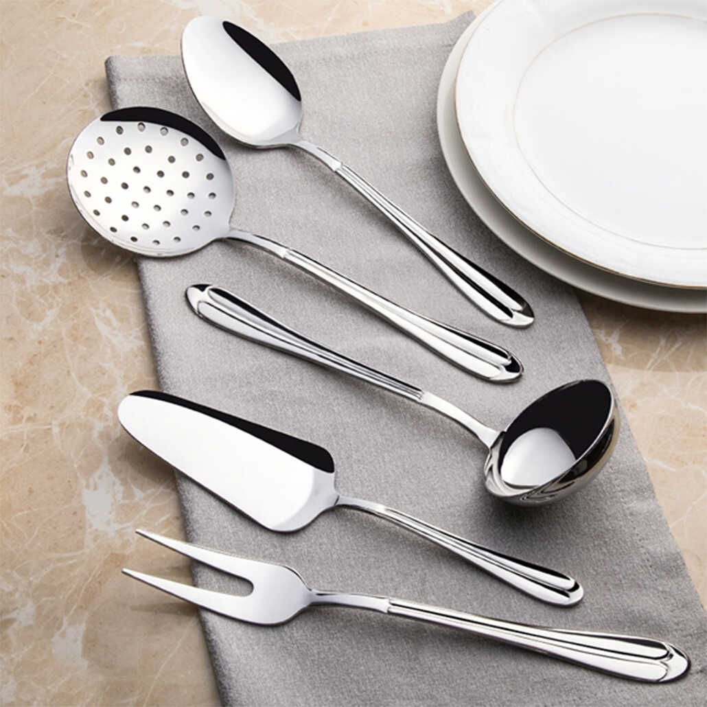 

Сервировочный набор Nehir Saray Plain из 5 предметов из нержавеющей стали