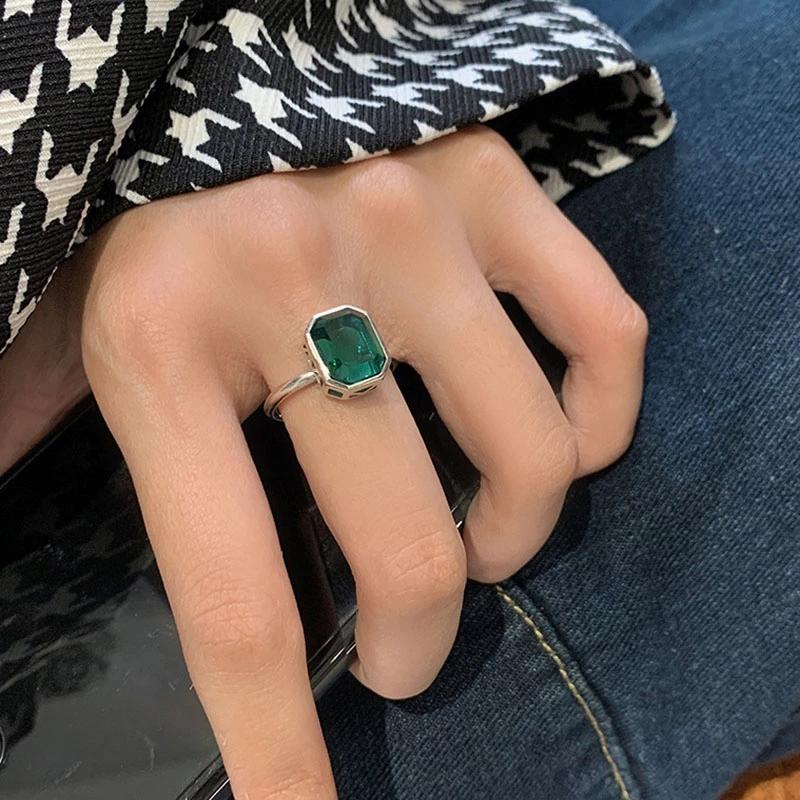 

Foxanry Циркон Ювелирные Кольца для Женщин Пар INS Модный Креативный Дизайн Аксессуары Для Вечеринок Подарки 17mm серебряный