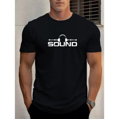 European Sizes Men's Casual Sporty Fashionable Trendy Fitness Outdoor Home Short Sleeve T-Shirt, Stylish 2D Printed Pattern
