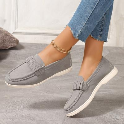 Women Casual Flat Shoes Classic Fashion Nude Luxury Comfortable Slip On Loafers Shoes High Quality Suede Walking Shoes