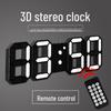 3D LED Wall Clock, Black, Remote-Controlled, Korean Style, Can Hang or Stand.