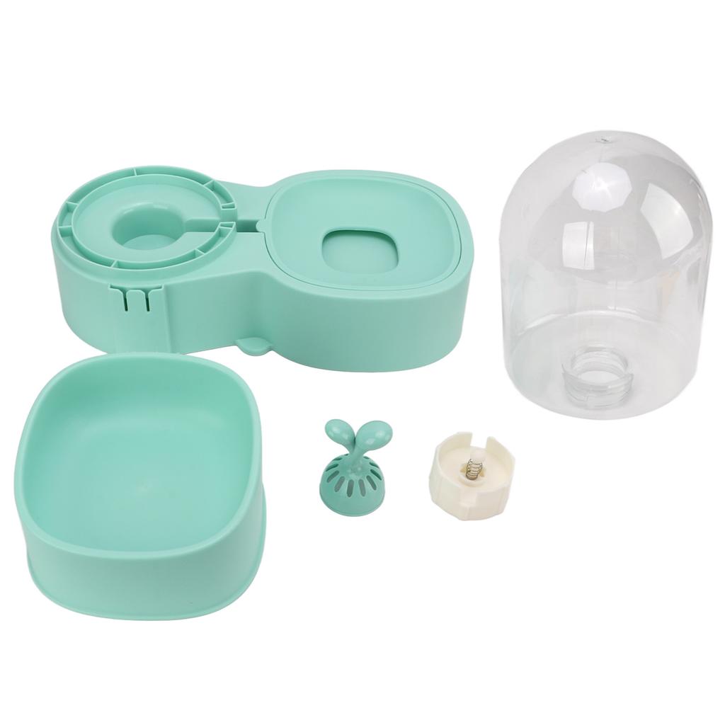 Haustierfutter Wasserspender Abnehmbarer Napf Automatischer Schwerkraft-Futterautomat für Hunde und Katzen Grün