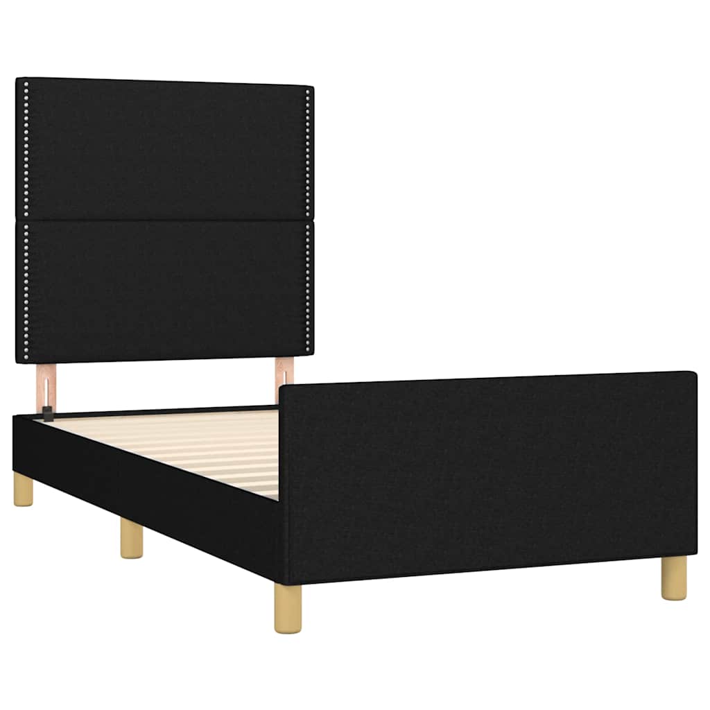Vidaxl Rama Łóżka Bez Materaca Czarna 90X200 Cm Tkanina