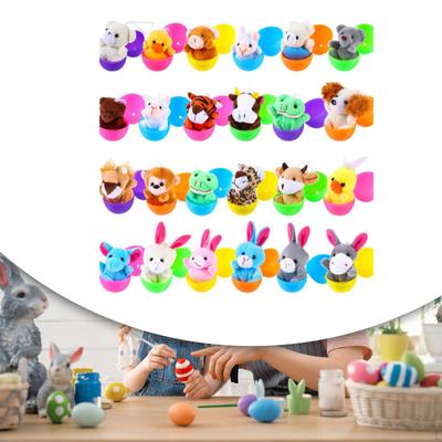 24Pcs Colorful Easter Eggs Basket Stuffers with Toys Classroom Prize Fillers