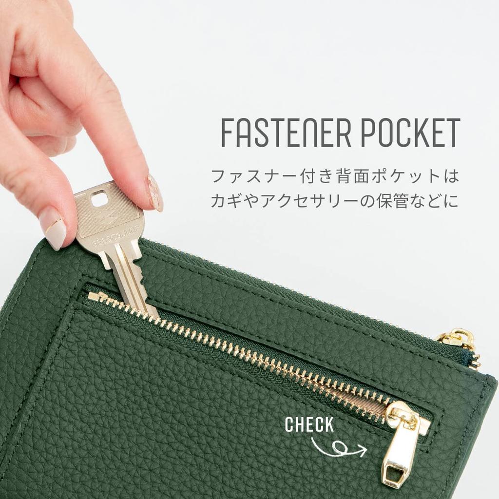 [RafiCaro] Mini Wallet, Slightly Larger, Middle Wallet, L-Shaped Zipper, Women's Wallet, Back Pocket, Genuine Leather, Large Capacity, Thin, Greige