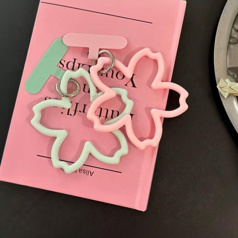13 Colors Cherry Blossom Flower Mobile Phone Lanyard Strap Soft Silicone Small Pendant Decoration Gift For