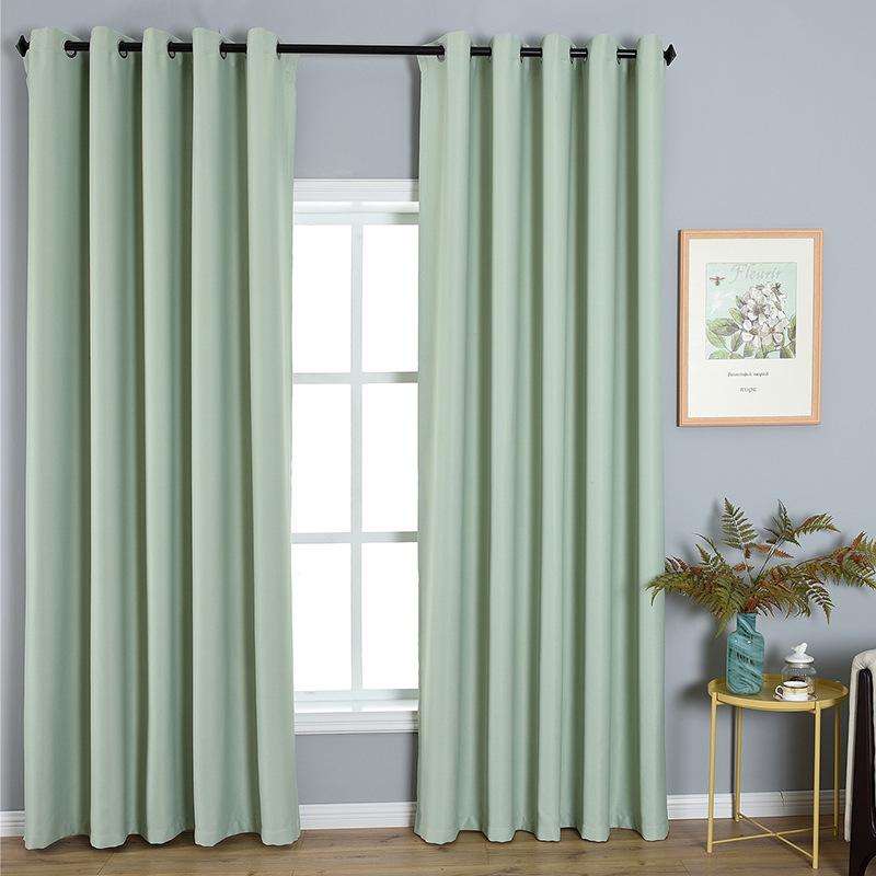 High-Precision Texture Blackout Curtain Cloth Keqiao Curtain Living Room Bedroom Plain Curtain Finished Product
